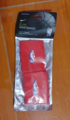 NIKE Elite Wristbands Red NBA Basketball Dri-Fit Officially Licensed Pair NEW • $12