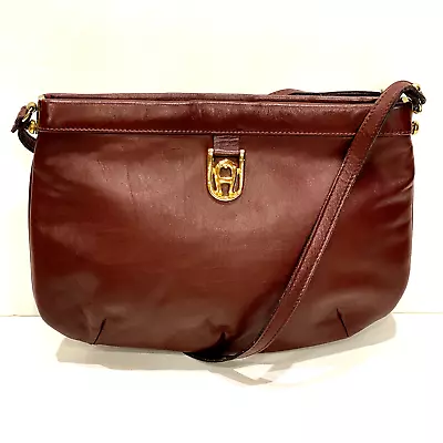 Vintage Etienne Aigner Shoulder Crossbody Purse Burgundy 1990s 12  • $24.99