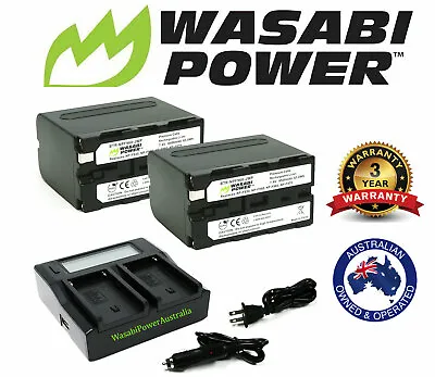 Wasabi Power Battery (2-Pk) & Dual Charger For Sony NP-F950 NP-F960 NP-F970 F975 • $159.95