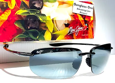 NEW Maui Jim HOOKIPA XL Gloss Black POLARIZED Grey Lens Sunglass 456-02 • $198.86