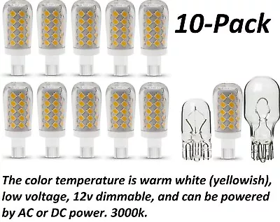 12v AC/DC LED Bulbs WARM WHITE Fits Malibu & All T10 Socket Landscape Light RV • $19.99