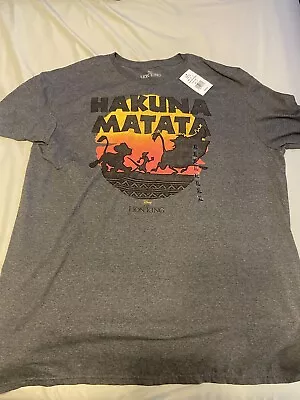 Lion King Hakuna Matata Disney Grey Mens XL T Shirt • $14.99