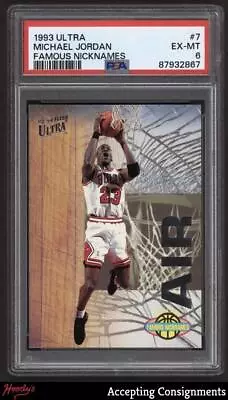 1993-94 Ultra Famous Nicknames #7 Michael Jordan PSA 6 EX-MT BULLS • $8.50