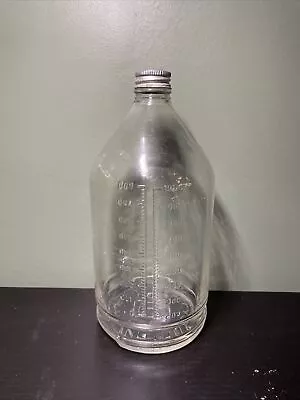 Vintage 1961 Abbott Laboratories 1000ml Glass IV Bottle W/Original Screw Top • $22