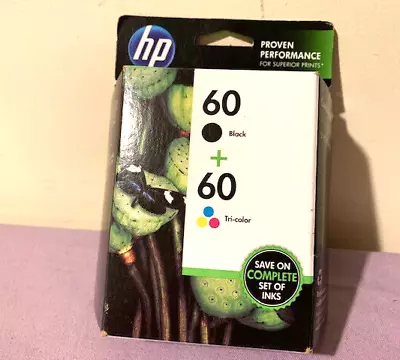 Genuine HP 60 Black & Tri-Color Ink Cartridges Combo Pack -- New Exp 06/14 • $21.99