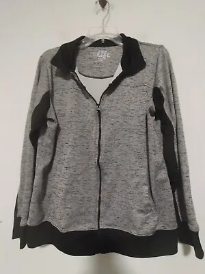 Made For Life Women's Size L Quick Dry Lightweight Zip Up Gray/Black Jacket  • $11.24