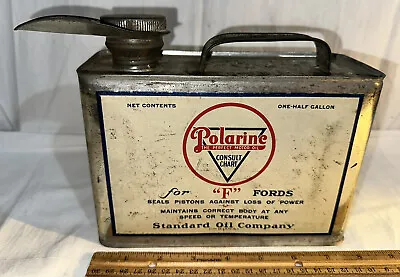 $157.50 • Buy Antique Polarine Tin Litho Early Standard Oil Can Ford Motor Car Gas Station