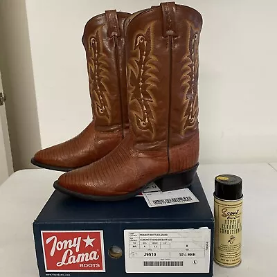 Tony Lama  Men’s PEANUT BRITTLE Lizard 10.5 EEE Cowboy Boots • $150