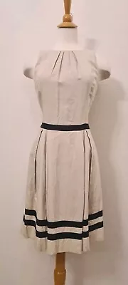 REVIEW Women's Beige Fit & Flare Dress Size 10 GUC • $29.95
