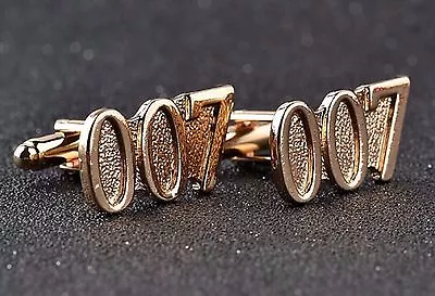 £5.99 • Buy Gift Bag + 9K Gold Plated James Bond 007 Cufflinks Cuff Links 3D GLD Movie