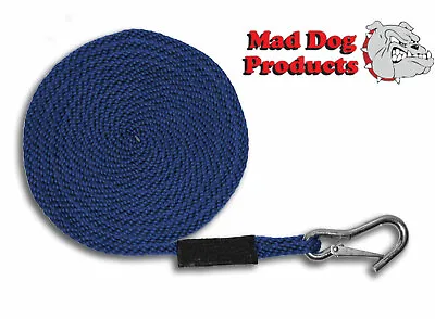 Navy Blue Marine Launch Line W/ Stainless Clip- 3/8  X 30' Line - Made In USA • $25.99