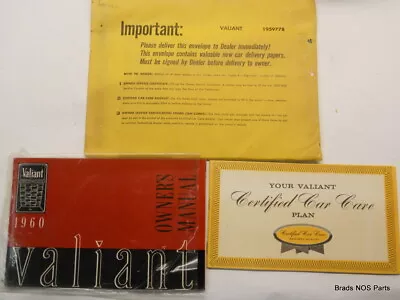 NOS New Vintage MoPar 1960 Plymouth Valiant GLOVEBOX OWNERS MANUAL SET • $99.95