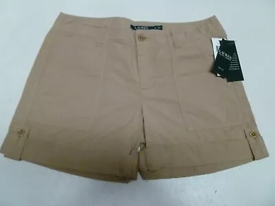 Lauren Ralph Lauren Womens Shorts Beige Size UK 10 Petite Mid Rise Tagged New 28 • £19.95