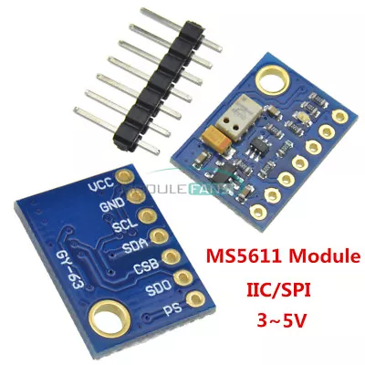 MS5611 IIC SPI High-Resolutio​​​n Atmospheric Pressure Module Height Sensor 3-5V • $5.03