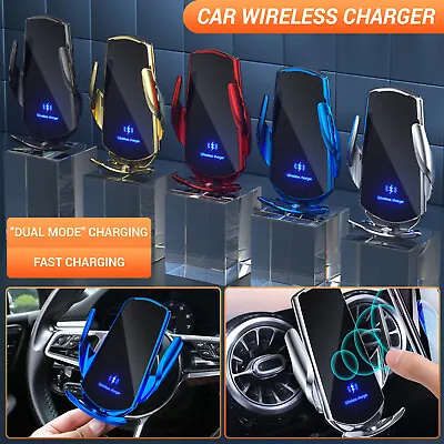 30W Fast Car Wireless Charger Automatic Clamping Phone Holder Mount For Samsung • £16.14