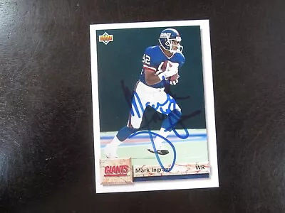 1992 Upper Deck # 108 Mark Ingram Autograph Signed Auto Card New York Giants • $9.99