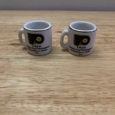 LOT OF 2 ('74 '75) PHILADELPHIA FLYERS Stanley Cup Champions Mini Mugs • $7.99