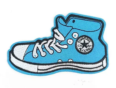 High Top Iron On Patch All Star Converse Blue 80s 90s Sneaker Shoe 3071 • $3.39