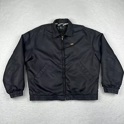 Vintage Lacoste Jacket Mens Large 52/4 Black Bomber 90s Full Zip Thrashed • $30.88