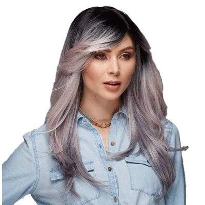 $43.66 • Buy Hipster Blush Wig - Sepia Wigs 2 Tone Feathered Wavy Heat Friendly Synthetic