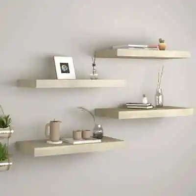 Floating Wall Shelves Display Shelf Mounted - 7 Sizes White Black Grey Oak • £35.95