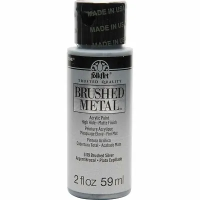 FolkArt BRUSHED METAL Acrylic Paint Indoor/Outdoor Use  MATTE Finish 2oz 59ml • £7.99