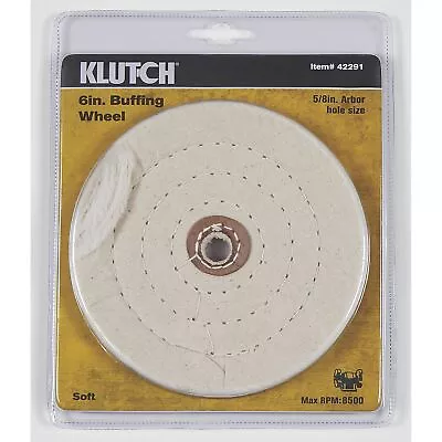 Klutch 6in. Soft Buffing Wheel 5/8in. Arbor For Use On Bench Grinder • $6.99