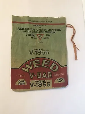 $19.99 • Buy American Chain & Cable Co. Weed V-Bar Tire Chains Bag Sack York PA