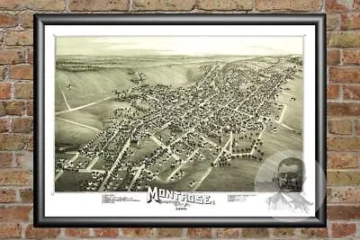 Old Map Of Montrose PA From 1890 - Vintage Pennsylvania Art Historic Decor • $59.99