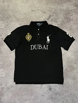 Polo Ralph Lauren DUBAI UAE Polo Shirt Mens Size XXL Black Logo Big Pony Rare • $79