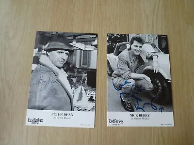 2 X  Eastenders B&w Hand Signed  Cast Photo Cards Pete Beale & Simon Wicks • £14.99