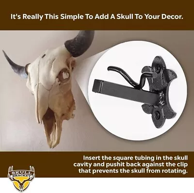 Skull Bracket Buffalo Bracket For Large Size Game 100lbs Capacity Skull Wall • $42.99