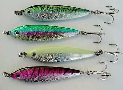 4 Pieces 6.5oz Metal Mega Live Baits Butterfly Jig W/Treble Hook- 4 Colors  • $34.99