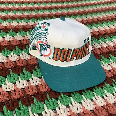 Vintage 90s Miami Dolphins Sport Specialties Pro-Line Hat Shadow Spellout • $84.99