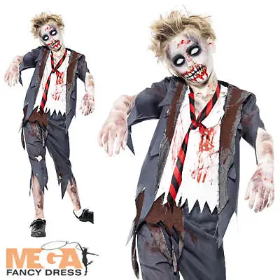 £13.99 • Buy Zombie School Boy Kids Fancy Dress Halloween Horror Uniform Boys Costume Outfit 