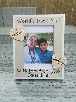 Personalised Photo Picture Frame The Worlds Best Nan Grandad Mum Dad Gran Gift.. • £11.95