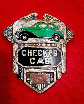 Vintage 1930's Checker Cab Driver Uniform Hat Device Enameled Badge Scarce RARE • $100