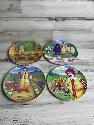 Set Of 4 McDonalds Ronald McDonald Plastic Collectors Plates Vintage 1989 • $34.99