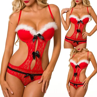 £5.88 • Buy Women Sexy Lingerie Christmas Red Santa Fancy Dress Outfit Nightwear Sleepwear/