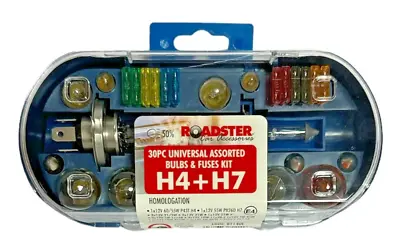 H4 + H7 30 Pc Universal Assorted Car Bulbs And Fuses Kit 12v • £14.99