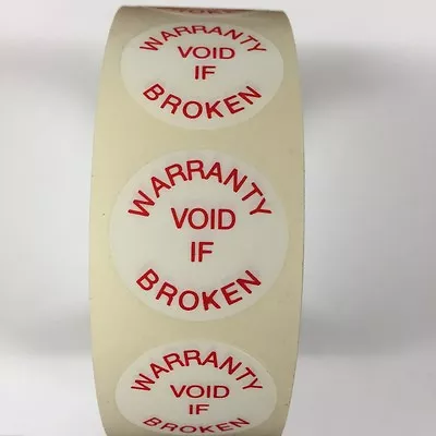 Tamper Evident Warranty Void If Broken Seals /  Labels (Stickers) 25mm Diameter • £11.55