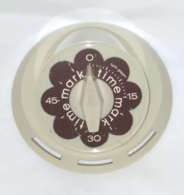 Vintage 70s Mark Time Brown Daisy Flower Power Kitchen Timer (G3) • $13.50