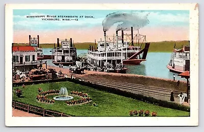 1920s Steamboat Steamer Alba Miller Boat Mississippi River Vicksburg MS Postcard • $7.95