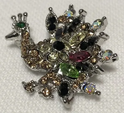 Vintage Multi Color Stone Peacock Brooch • $12.99