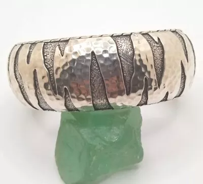 John Hardy Large Wide Macan Tiger Striped Hinged Kick Cuff Bracelet 925 • $520