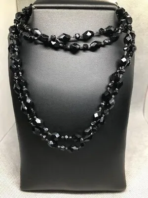 Jet Bead Necklace - Long Strand Approximate 62  Long (31  Doubled) • $29.99