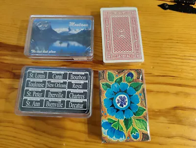 Lot Of 4 Vintage 1960s-70s Stardust Floral Flowers Montana  Playing Cards  • $23.75