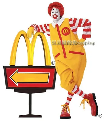 Ronald McDonald Cosplay Costumes Suit Adult Funny Outfit Halloween Christmas • $65.78