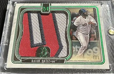 $600 • Buy 2018 Topps Museum 1/1 David Ortiz Red Sox Momentous Jumbo 3-Color Letter Patch