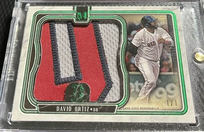 $600 • Buy 2018 Topps Museum 1/1 David Ortiz Red Sox Momentous Jumbo 3-Color Letter Patch
